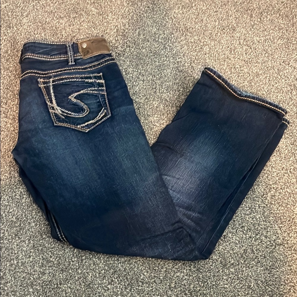 Silver Jeans Jeans Women's Dark Wash Embroidered Pocket Denim